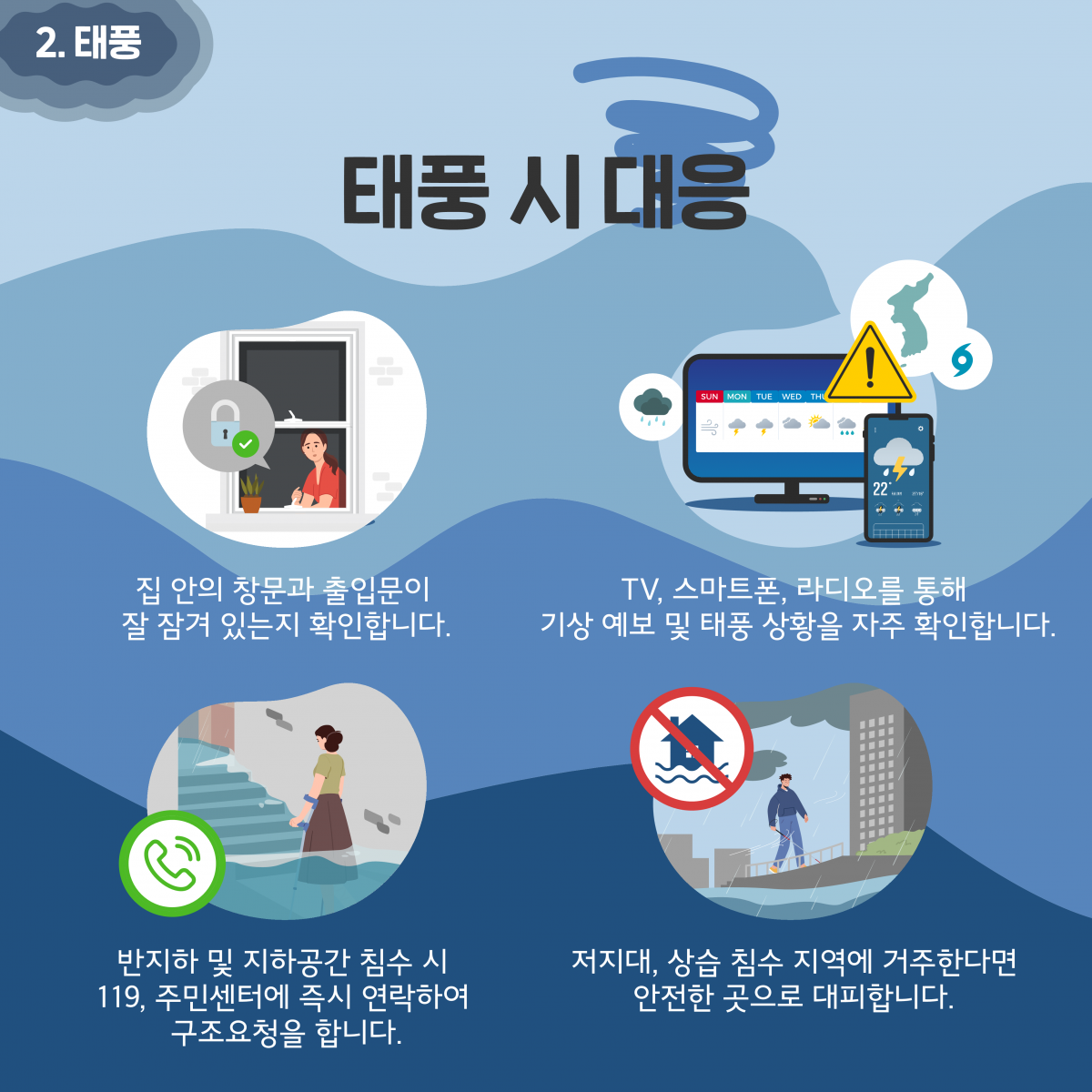 장애인 재난안전가이드 폭염 태풍 대비 안내