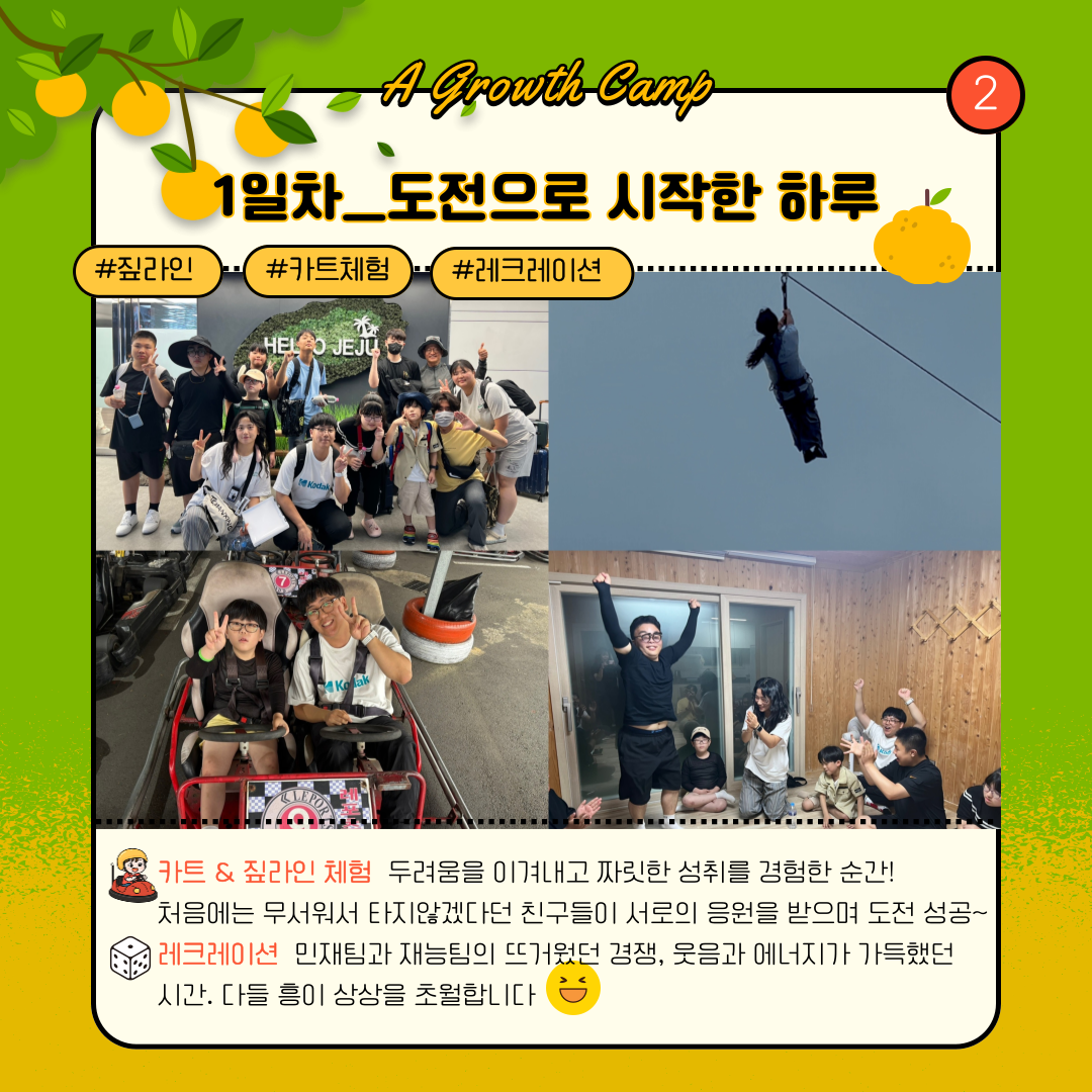 재능키움지원사업 성장캠프 "제주 바람 따라, 우리 꿈도 함께 자랐어요"