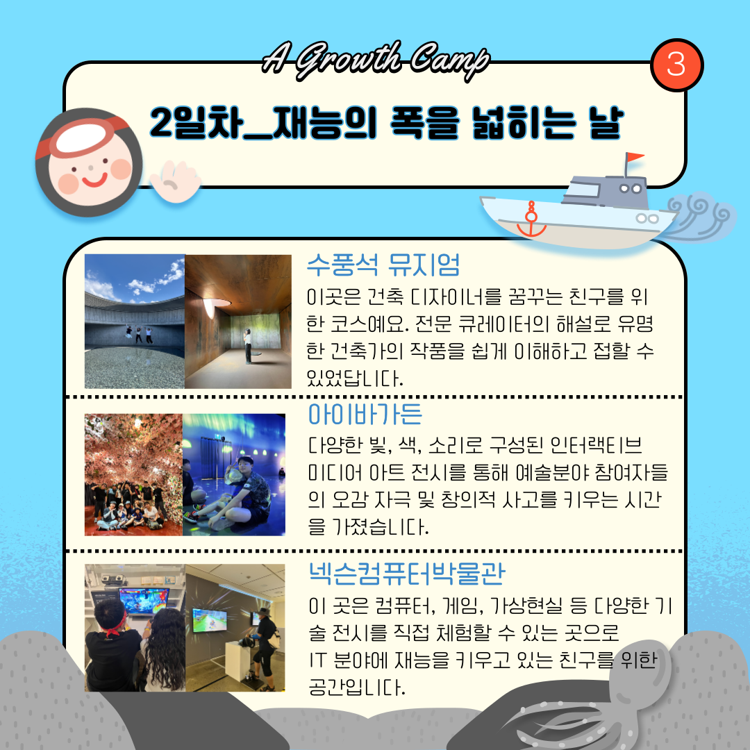 재능키움지원사업 성장캠프 "제주 바람 따라, 우리 꿈도 함께 자랐어요"