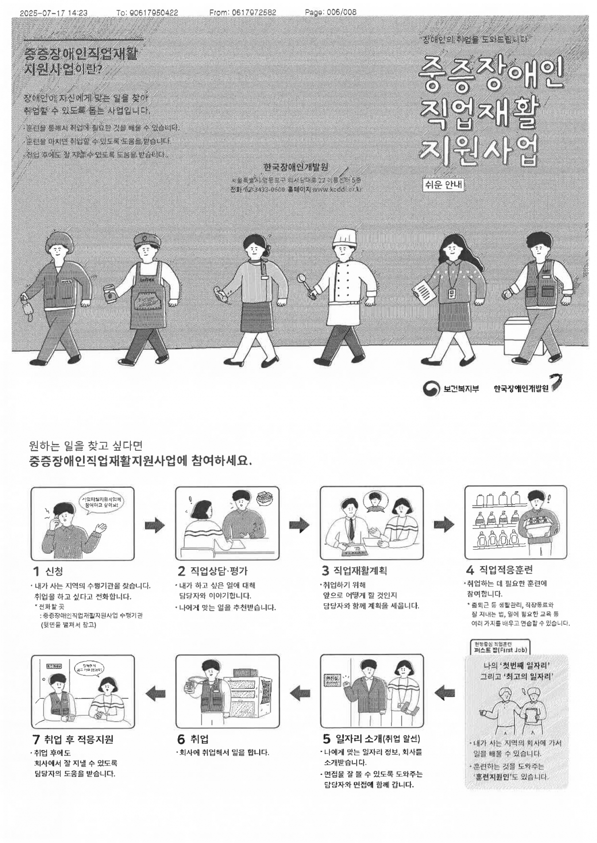장애인일자리 참여자 대상 취업 정보 안내(25년 7월 1차)