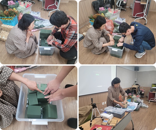성인주간보호2반_꽃을 이용한 공예활동