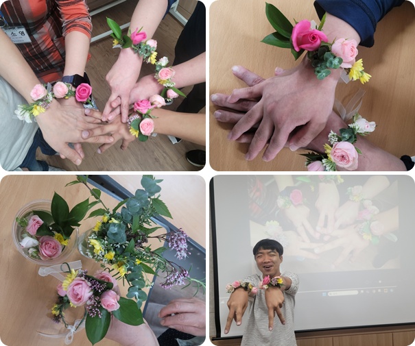 성인주간보호2반_꽃을 이용한 공예활동
